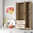 Better Home Products Symphony Wardrobe Armoire Closet with Two Drawers in Maple