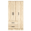 Better Home Products Symphony Wardrobe Armoire Closet with Two Drawers in Maple