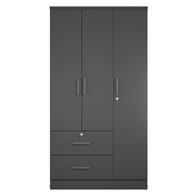 Klair Living Monica 96 in. W Rustic Gray Walk-in Wood Closet