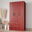 Better Home Products Symphony Wardrobe Armoire Closet with Two Drawers Mahogany