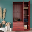 Better Home Products Symphony Wardrobe Armoire Closet with Two Drawers Mahogany