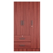 Better Home Products Symphony Wardrobe Armoire Closet with Two Drawers Mahogany
