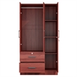 Better Home Products Symphony Wardrobe Armoire Closet with Two Drawers Mahogany