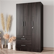 Better Home Products Symphony Wardrobe Armoire Closet with Two Drawers  Tobacco