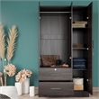 Better Home Products Symphony Wardrobe Armoire Closet with Two Drawers  Tobacco
