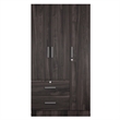 Better Home Products Symphony Wardrobe Armoire Closet with Two Drawers  Tobacco