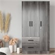 Better Home Products Symphony Wardrobe Armoire Closet with Two Drawers in Gray