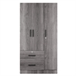 Better Home Products Symphony Wardrobe Armoire Closet with Two Drawers in Gray