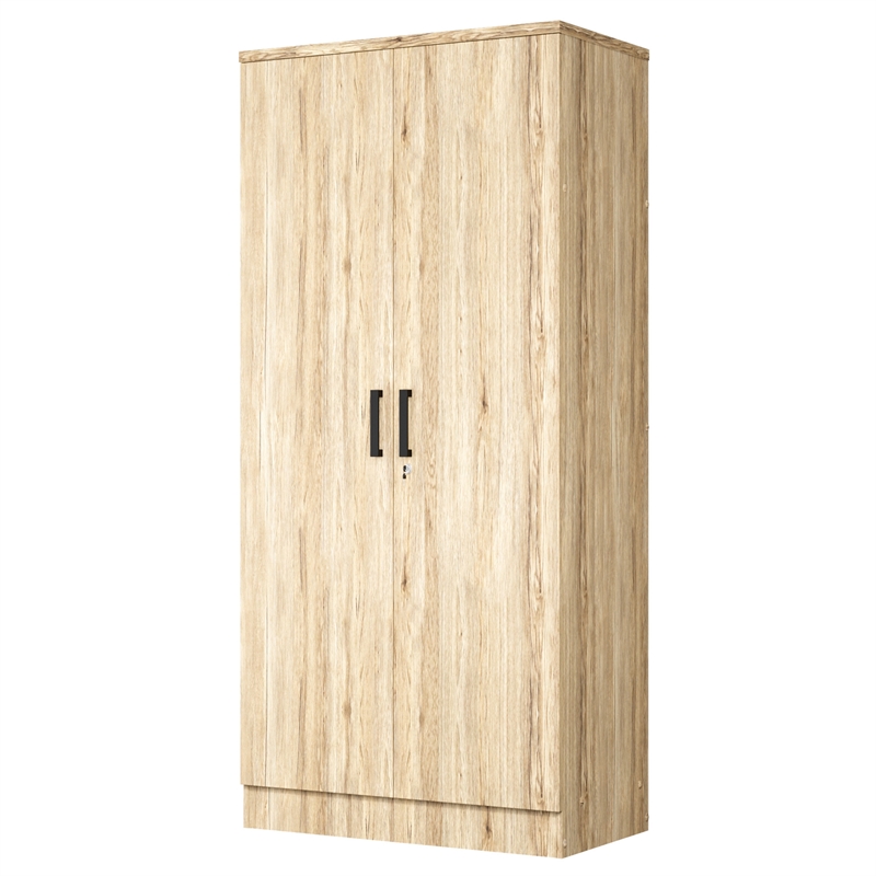 Better Home Products Harmony Wood Two Door Armoire Wardrobe Cabinet Beech Maple