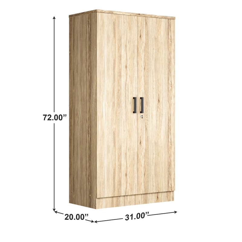 Better Home Products Harmony Wood Two Door Armoire Wardrobe Cabinet Beech Maple