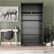 Better Home Products Harmony Wood Two Door Armoire Wardrobe Cabinet in Black