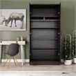 Better Home Products Harmony Wood Two Door Armoire Wardrobe Cabinet in Tobacco