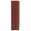 Better Home Products Mirror Wood Double Sliding Door Wardrobe in Mahogany