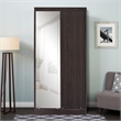 Better Home Products Mirror Wood Double Sliding Door Wardrobe in Tobacco