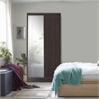 Better Home Products Mirror Wood Double Sliding Door Wardrobe in Tobacco