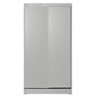 Better Home Products Modern Wood Double Sliding Door Wardrobe in Light Gray