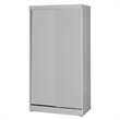 Better Home Products Modern Wood Double Sliding Door Wardrobe in Light Gray