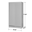Better Home Products Modern Wood Double Sliding Door Wardrobe in Light Gray