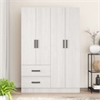 Better Home Products Luna Modern Wood 4 Doors 2 Drawers Armoire in White
