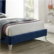 Better Home Products Alexa Velvet Upholstered Queen Platform Bed in Blue