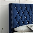 Better Home Products Alexa Velvet Upholstered Queen Platform Bed in Blue