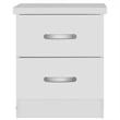 Better Home Products Cindy Faux Wood 2 Drawer Nightstand in White