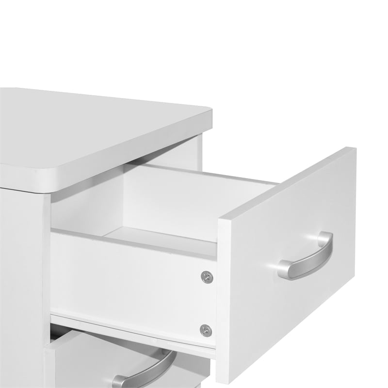 Better Home Products Cindy Faux Wood 2 Drawer Nightstand in White