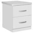 Better Home Products Cindy Faux Wood 2 Drawer Nightstand in White