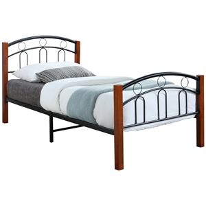 better home products hercules twin size platform metal bed frame in black