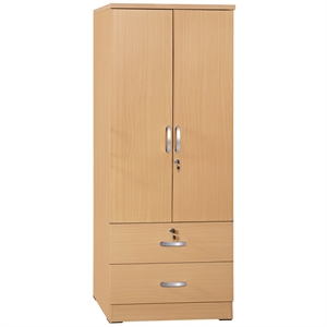 better home products grace wood 2-door wardrobe armoire with 2-drawers in maple