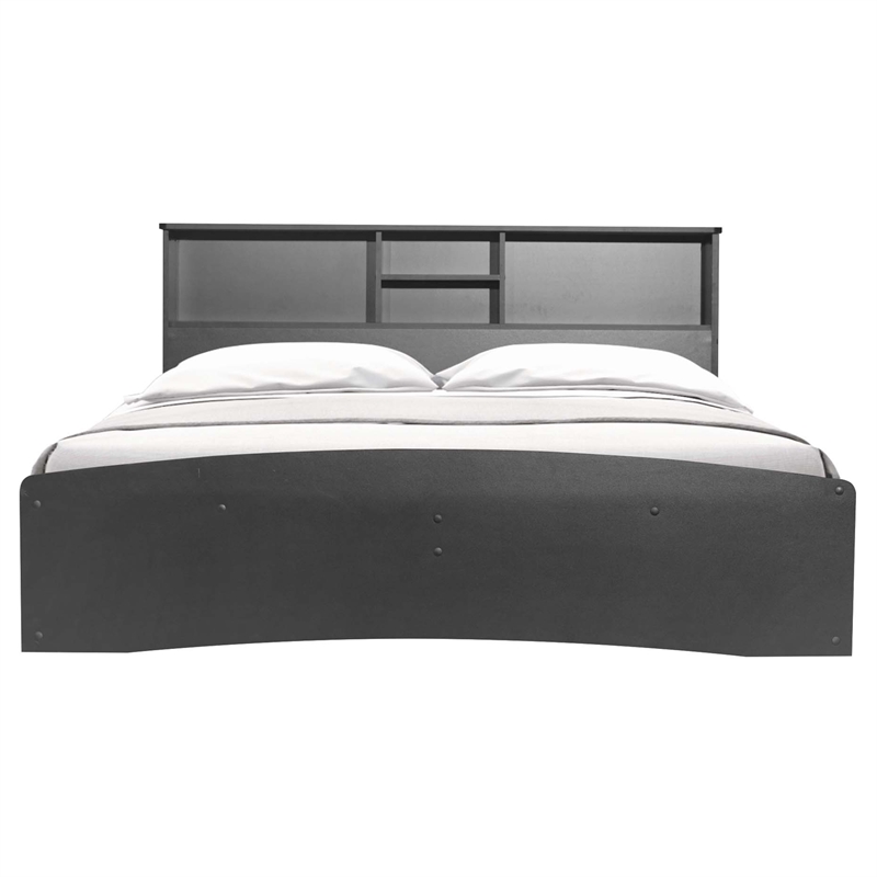 Better Home Products California Wooden Full Captains Bed in Black