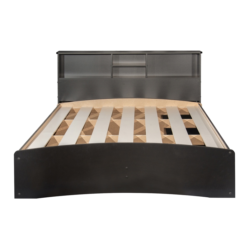 Better Home Products California Wooden Full Captains Bed in Black