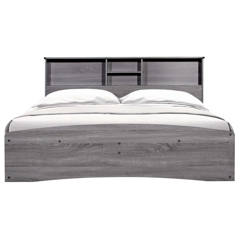 Better Home Products California Wooden Full Captains Bed in Gray