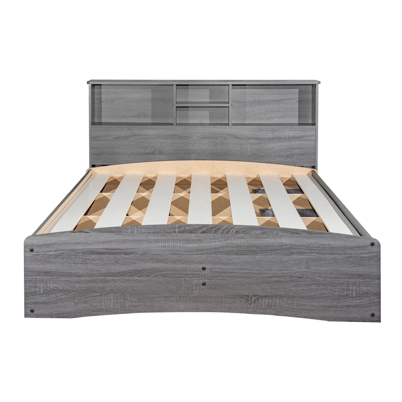 Better Home Products California Wooden Full Captains Bed in Gray