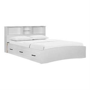 better home products california wooden full captains bed in white