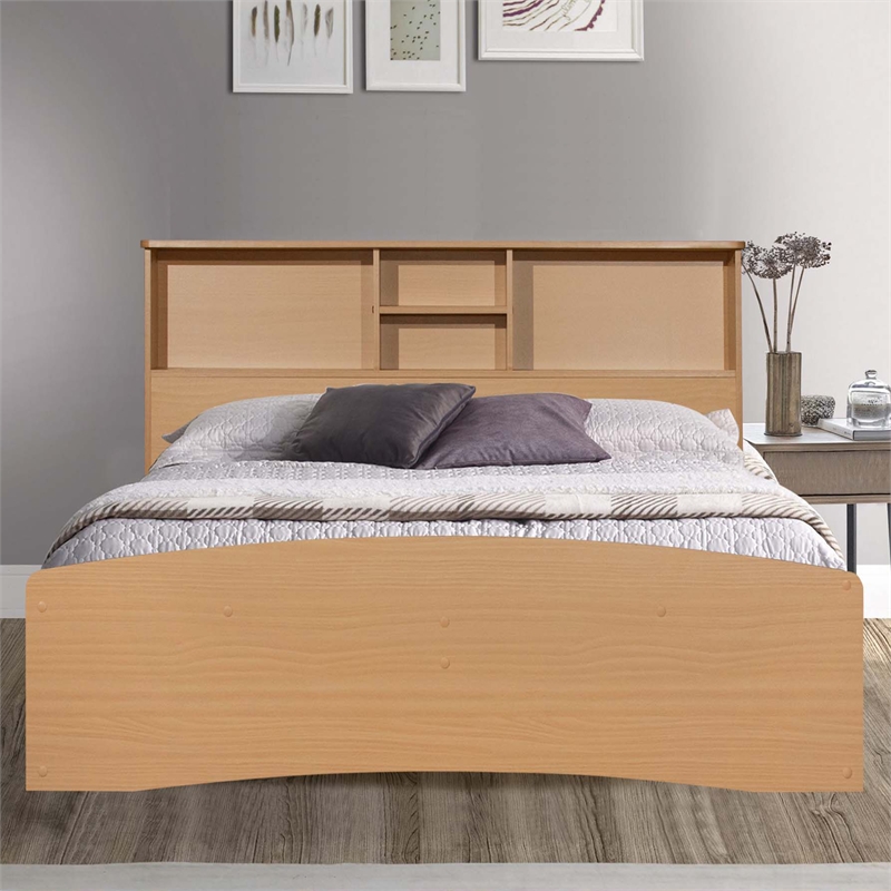 Better Home Products California Wooden Full Captains Bed in Beech (Maple)