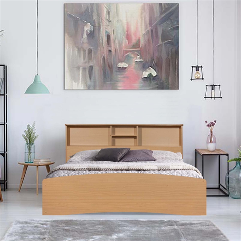 Better Home Products California Wooden Full Captains Bed in Beech (Maple)