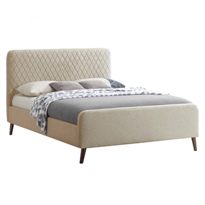 better home products roza velvet upholstered queen bed with headboard champaign