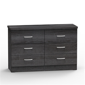 better home products megan wooden 6 drawer double dresser in gray
