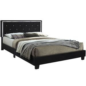 better home products monica velvet upholstered king platform bed in black