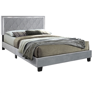 better home products monica velvet upholstered king platform bed in gray