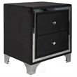 Better Home Products Monica Velvet Upholstered 2 Drawer Nightstand in Black