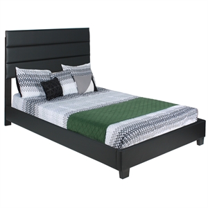 better home products napoli faux leather upholstered platform bed black