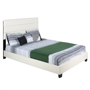 better home products napoli faux leather upholstered platform bed twin white