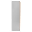 Better Home Products Sarah Double Sliding Door Armoire with Mirror in Light Gray