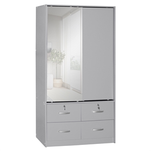 better home products sarah double sliding door armoire with mirror