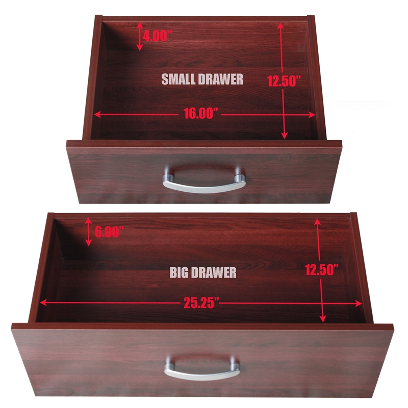 Better Home Products Majestic Super Jumbo 9-Drawer Double Dresser in Mahogany