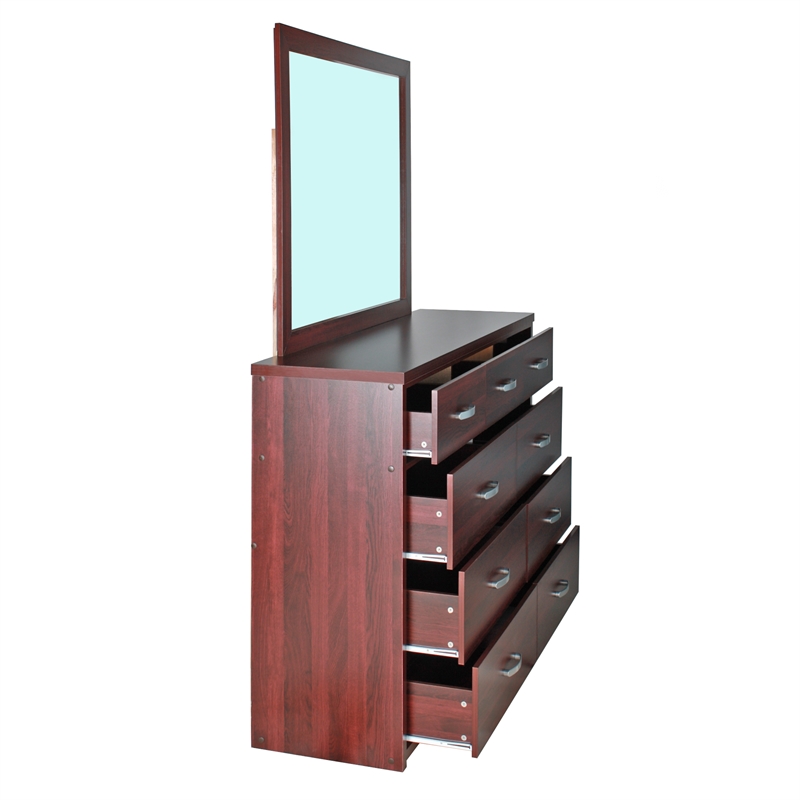 Better Home Products Majestic Super Jumbo 9-Drawer Double Dresser in Mahogany