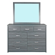Better Home Products Majestic Super Jumbo 9-Drawer Double Dresser in Gray