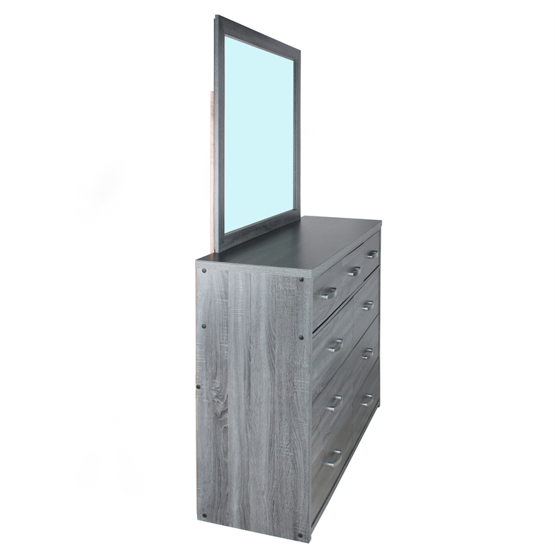 Better Home Products Majestic Super Jumbo 9-Drawer Double Dresser in Gray